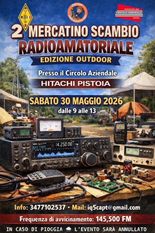 MERCATINO  DI  PISTOIA  SABATO 30 MAGGIO 2026