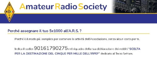 5 per 1000 alla A.R.S.