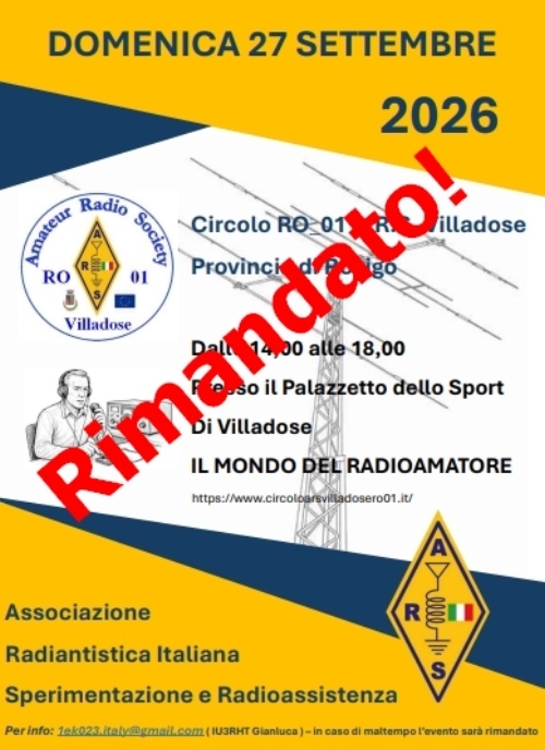 EVENTO DI VILLADOSE RIMANDATO